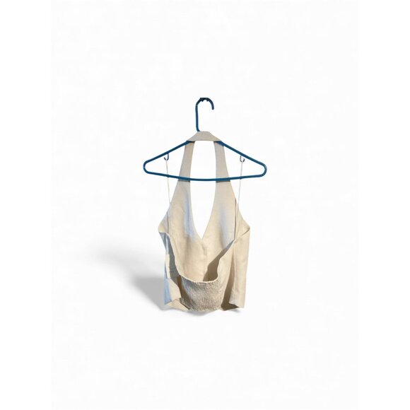 A New Day Cream Halter Vest XL Linen Blend Womens Recycled Material - Picture 5 of 6